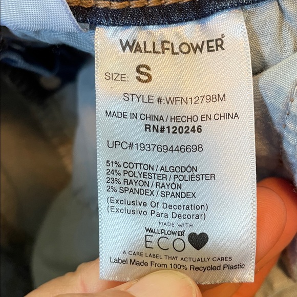 Youth sz Small Wallflower Blue Bib Overall Jeans adjustable shoulder straps - Picture 3 of 13